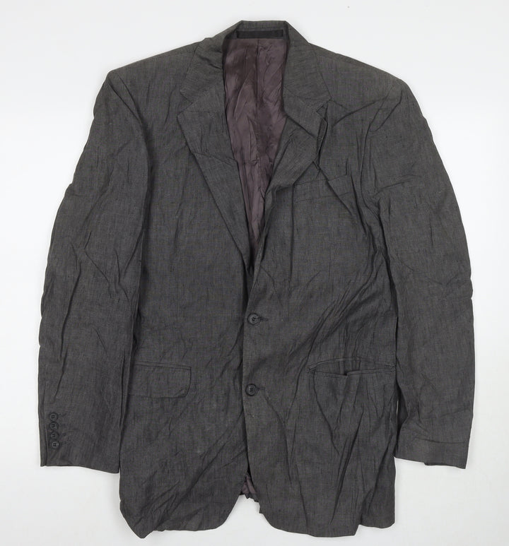 Marks and Spencer Mens Grey Linen Jacket Suit Jacket Size 40 Regular