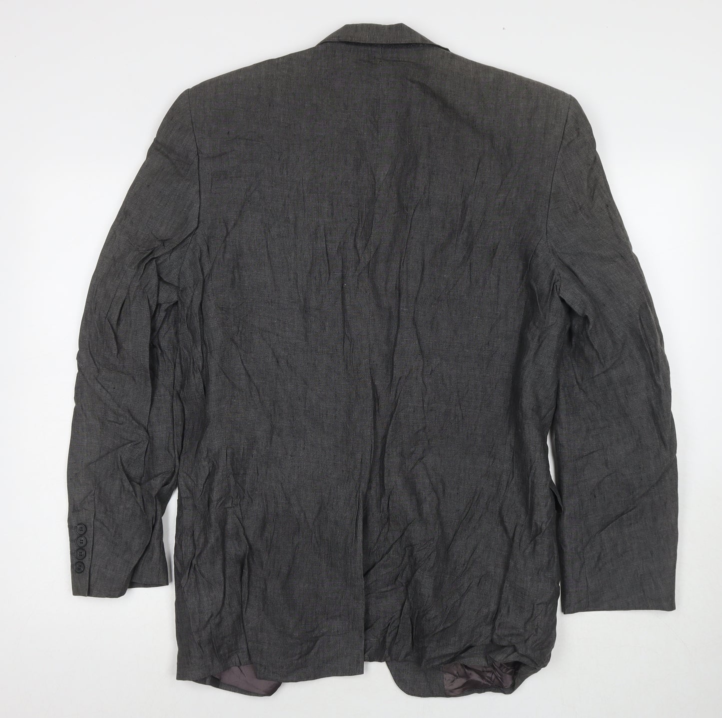 Marks and Spencer Mens Grey Linen Jacket Suit Jacket Size 40 Regular
