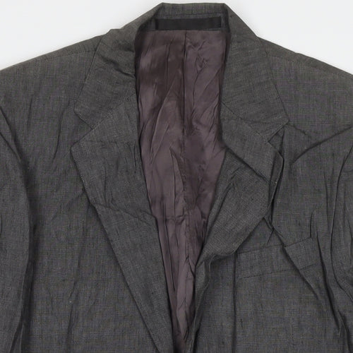 Marks and Spencer Mens Grey Linen Jacket Suit Jacket Size 40 Regular
