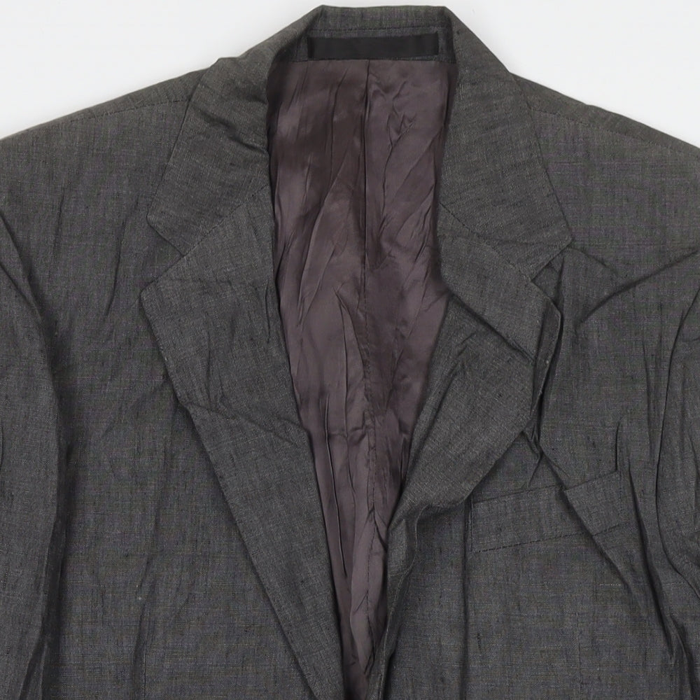 Marks and Spencer Mens Grey Linen Jacket Suit Jacket Size 40 Regular