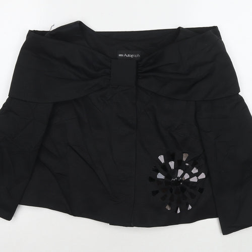 Autograph Womens Black Jacket Blazer Size 12 Snap