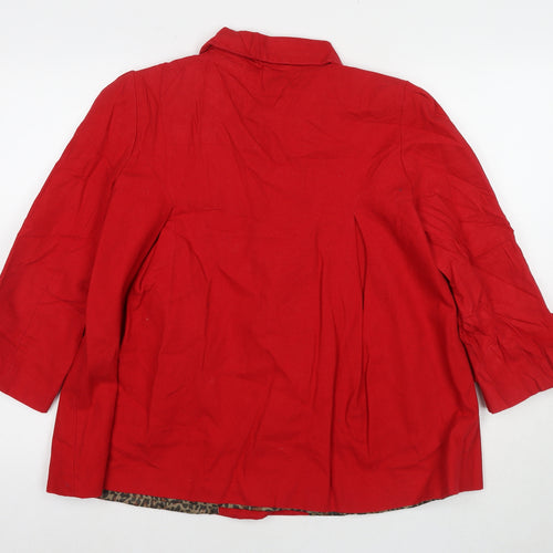 Angel Falls Womens Red Pea Coat Coat Size 14 Button