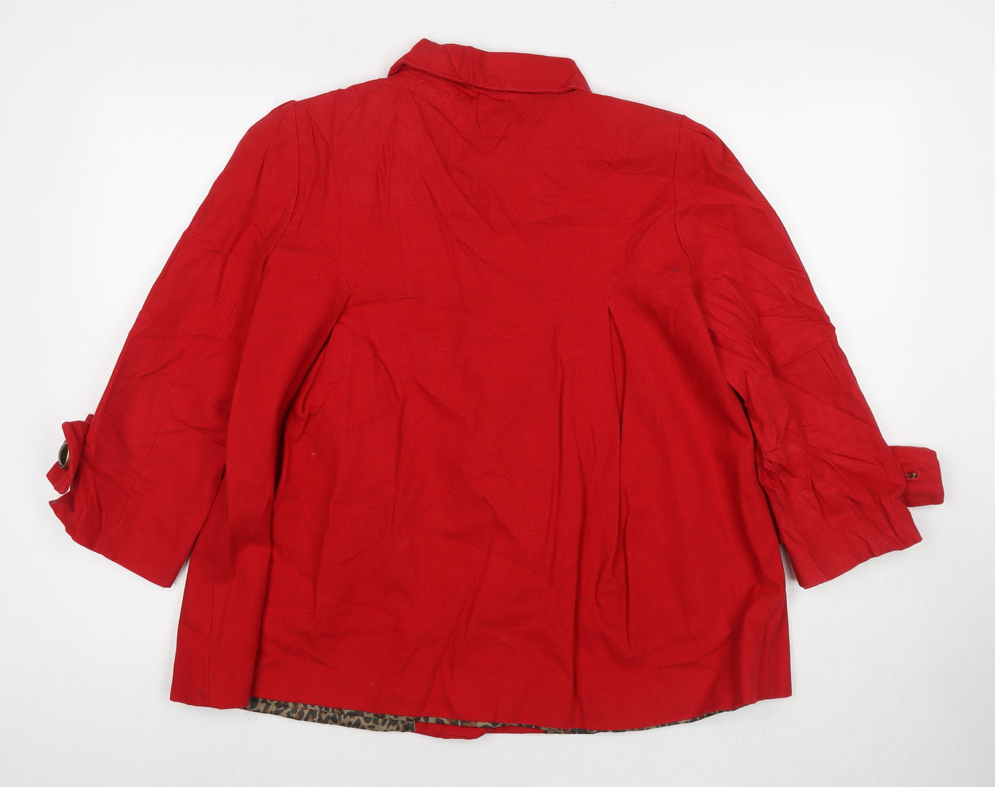 Angel Falls Womens Red Pea Coat Coat Size 14 Button