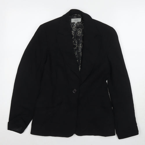 Marks and Spencer Womens Black Jacket Blazer Size 8 Zip