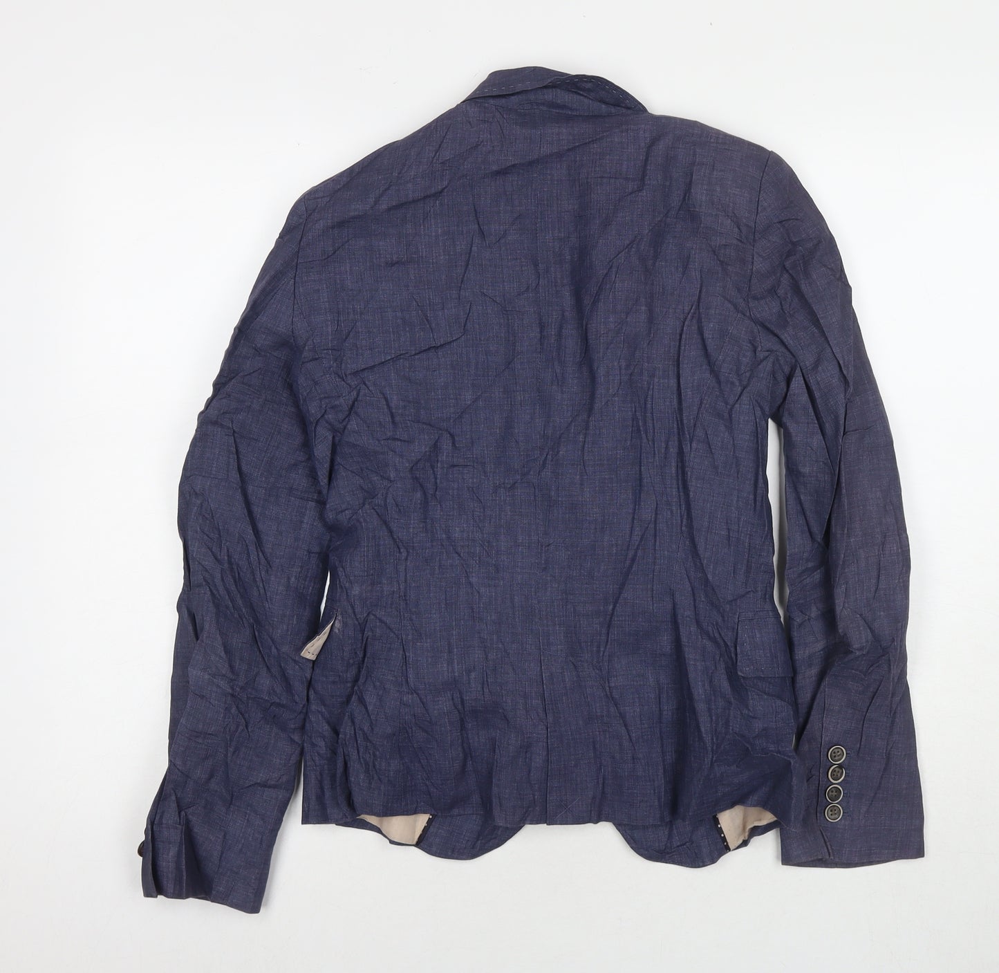 Zara Womens Blue Jacket Blazer Size M Button