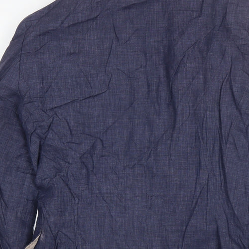 Zara Womens Blue Jacket Blazer Size M Button