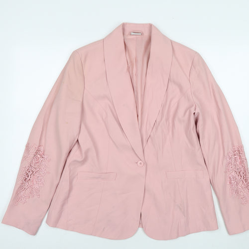 Together Womens Pink Jacket Blazer Size 14 Button