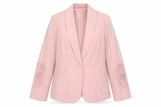 Front view of Together women’s pink jacket blazer, size UK 14, button