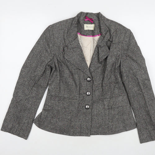Minuet Womens Grey Jacket Blazer Size 10 Button