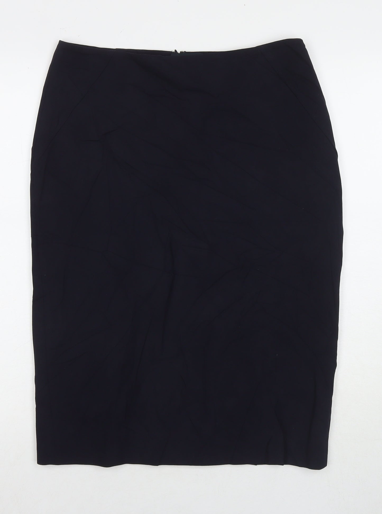 Jaeger Womens Blue Polyester Straight & Pencil Skirt Size 12 Zip