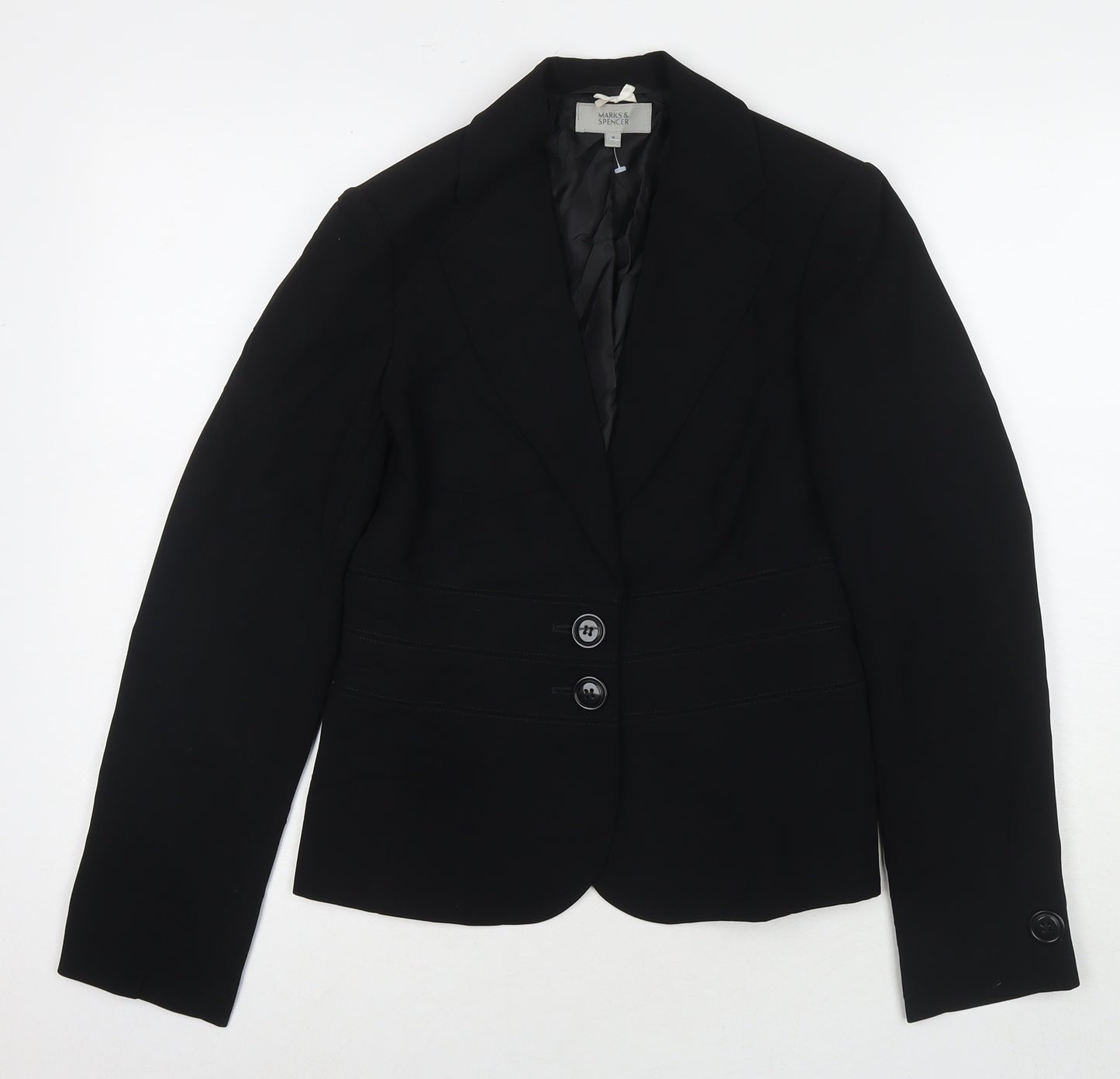 Marks and Spencer Womens Black Jacket Blazer Size 8 Button