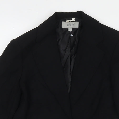 Marks and Spencer Womens Black Jacket Blazer Size 8 Button