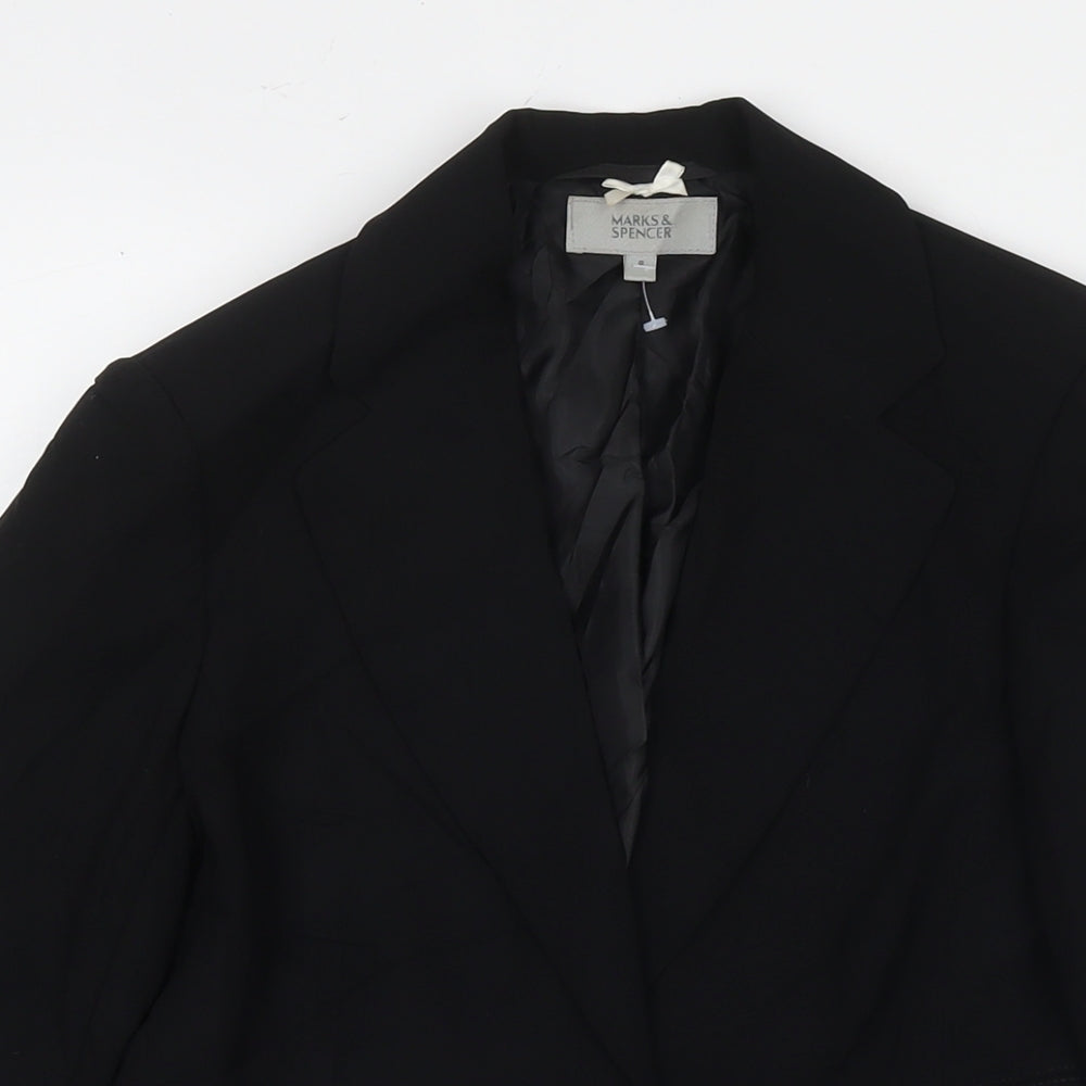 Marks and Spencer Womens Black Jacket Blazer Size 8 Button