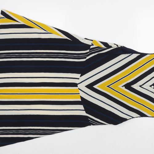 Zara Womens Multicoloured Striped Polyester A-Line Size S Round Neck Pullover