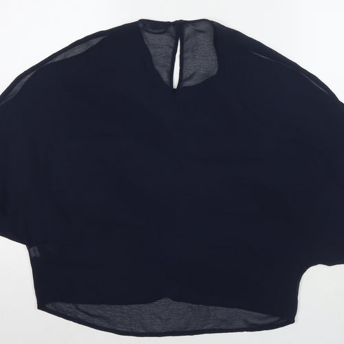 New Look Womens Blue Polyester Basic Blouse Size 10 Round Neck