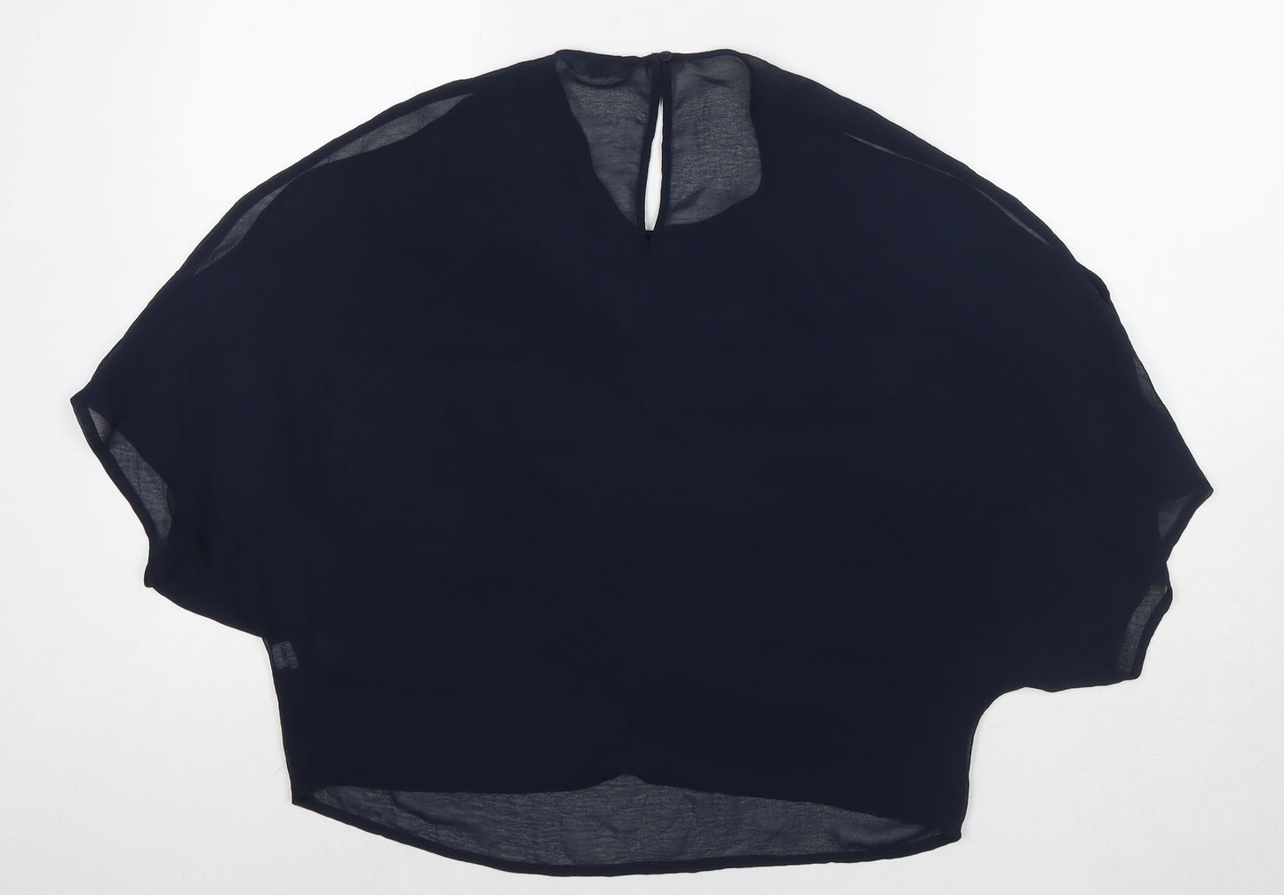 New Look Womens Blue Polyester Basic Blouse Size 10 Round Neck