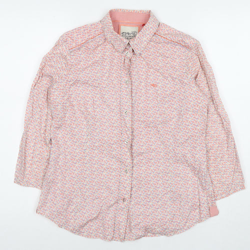 Esprit Womens Multicoloured Floral Cotton Basic Button-Up Size 10 Collared