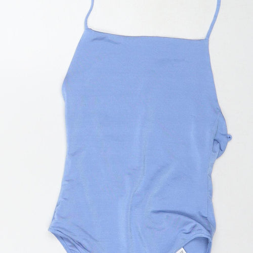 H&M Womens Blue Polyester Bodysuit One-Piece Size XS Snap