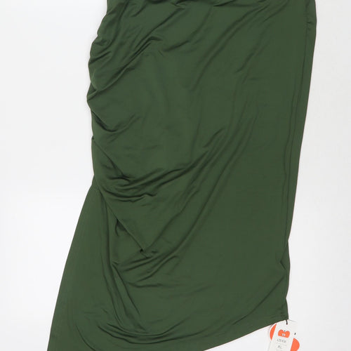 Cider Womens Green Polyester Bandage Skirt Size XL