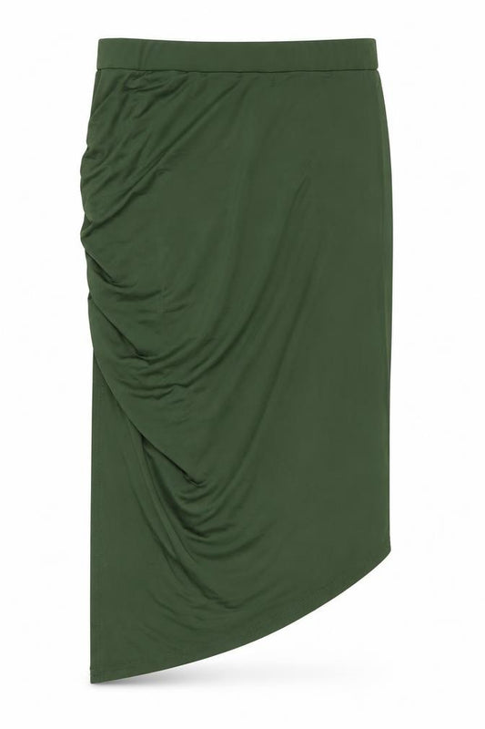 Front view of Cider women’s green polyester bandage skirt, size XL