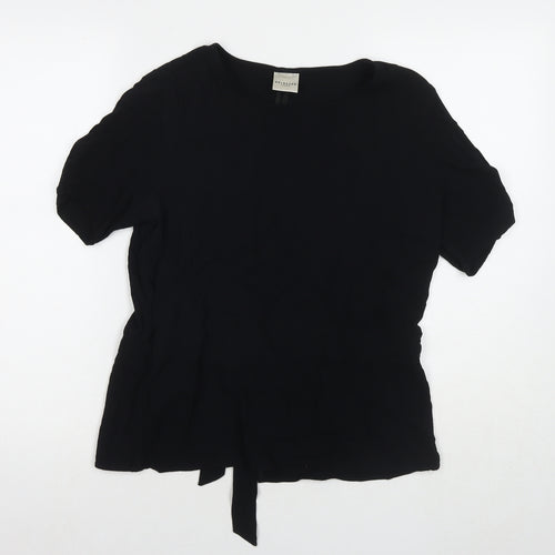 Selected Femme Womens Black Viscose Basic T-Shirt Size 10 Round Neck