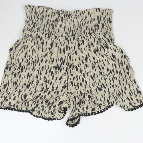 Three Dots Womens Beige Spotted Viscose Mom Shorts Size S L3 in Regular Pull On