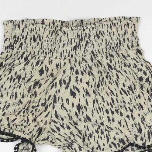 Three Dots Womens Beige Spotted Viscose Mom Shorts Size S L3 in Regular Pull On