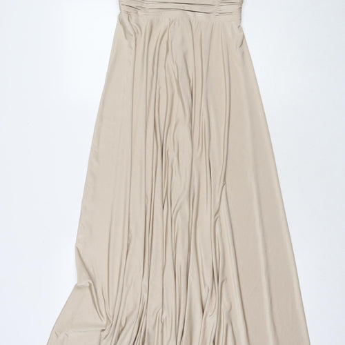BiBA Womens Beige Polyester Maxi Size 8 V-Neck Zip