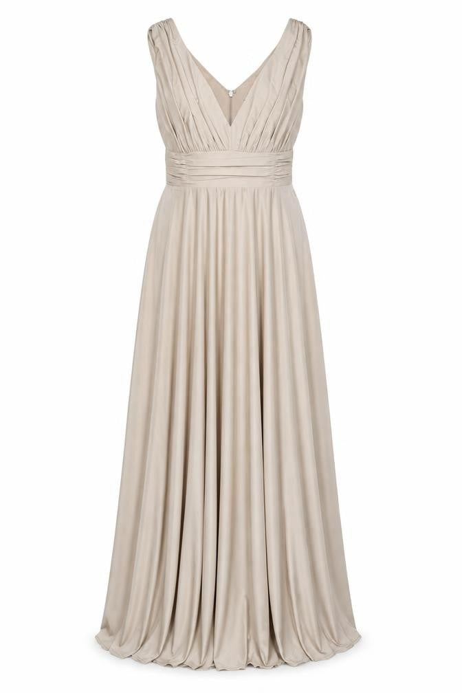 BiBA Womens Beige Polyester Maxi Size 8 V-Neck Zip