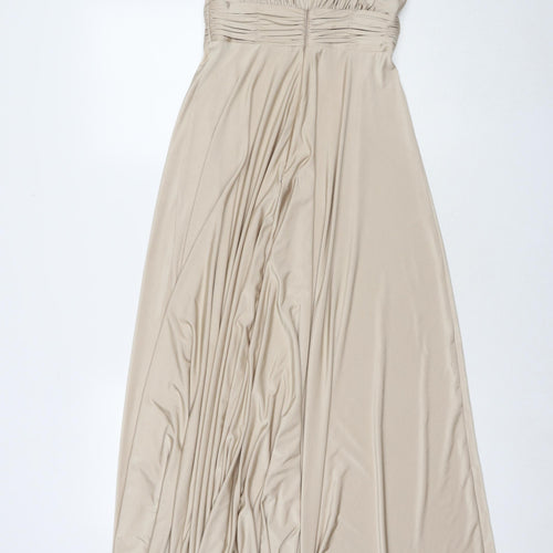 BiBA Womens Beige Polyester Maxi Size 8 V-Neck Zip
