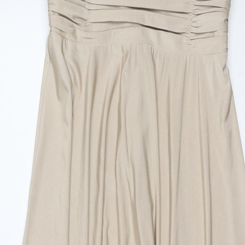 BiBA Womens Beige Polyester Maxi Size 8 V-Neck Zip