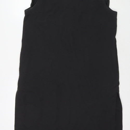 MTWTFSS Weekend Womens Black Polyester A-Line Size L Round Neck Zip