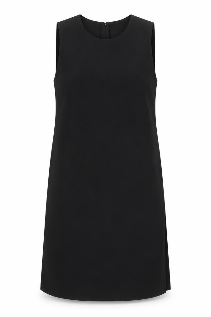 Front view of MTWTFSS Weekend women’s black polyester a-line, size L, round neck zip