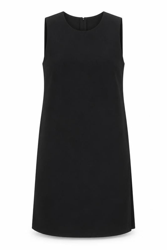 Front view of MTWTFSS Weekend women’s black polyester a-line, size L, round neck zip