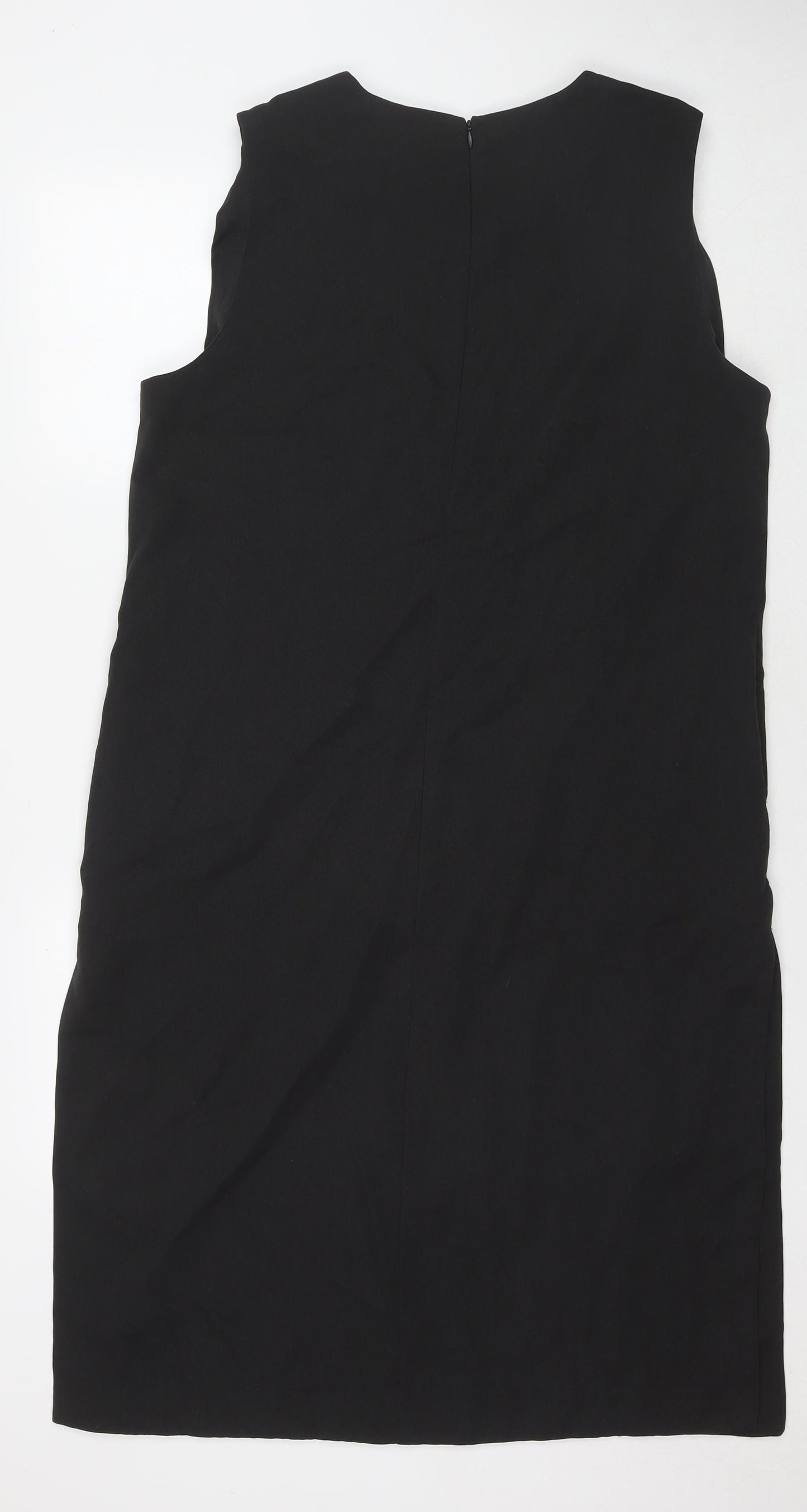 MTWTFSS Weekend Womens Black Polyester A-Line Size L Round Neck Zip
