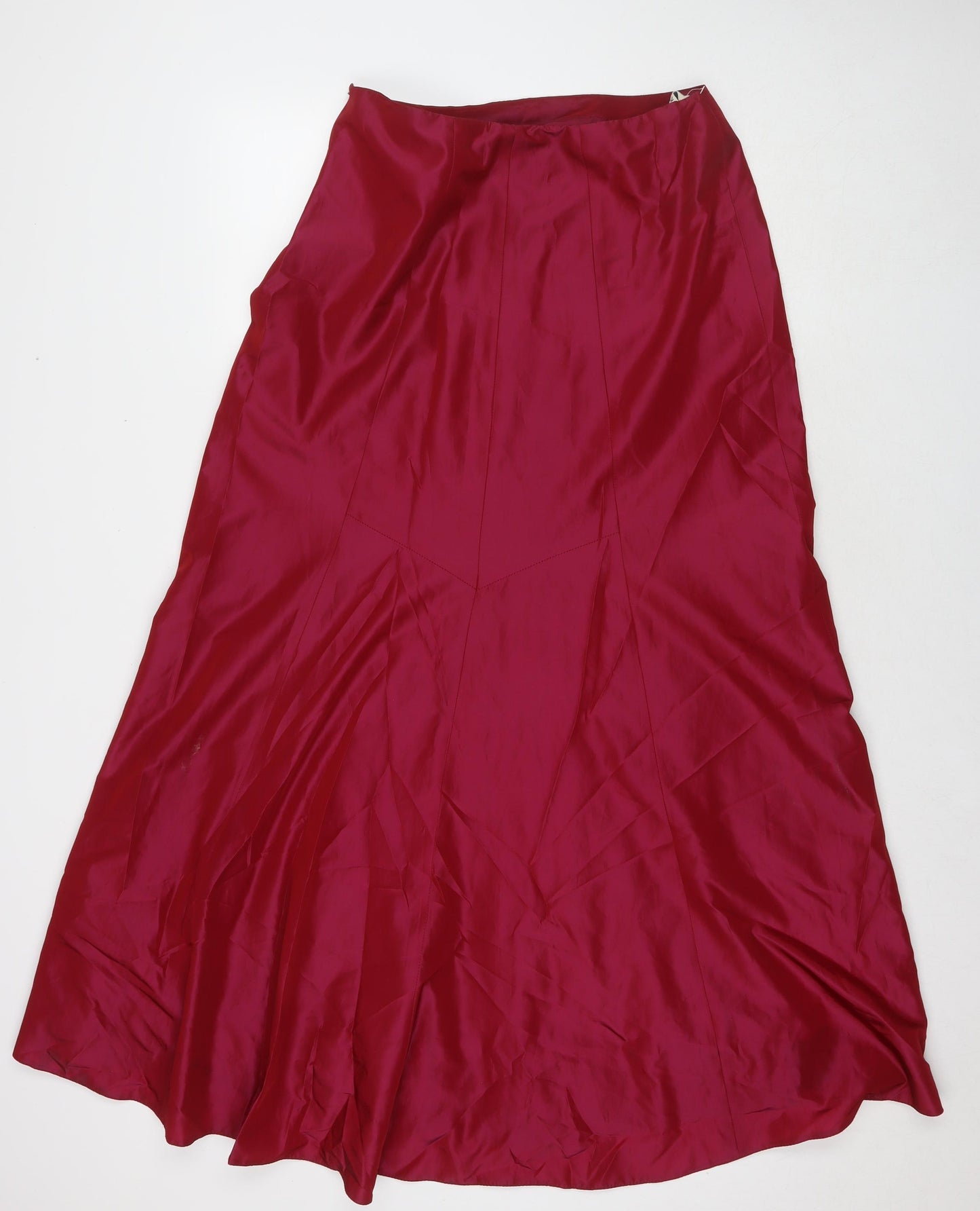 Kaliko Womens Red Acetate Maxi Skirt Size 12 Zip