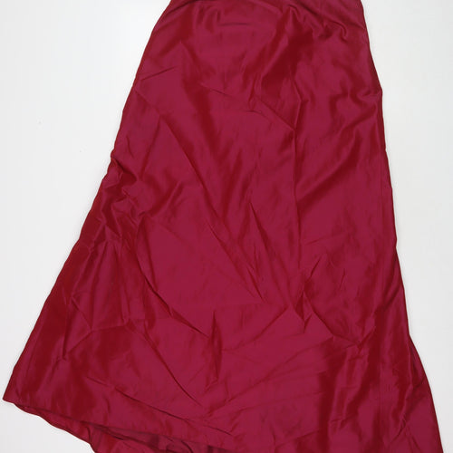 Kaliko Womens Red Acetate Maxi Skirt Size 12 Zip
