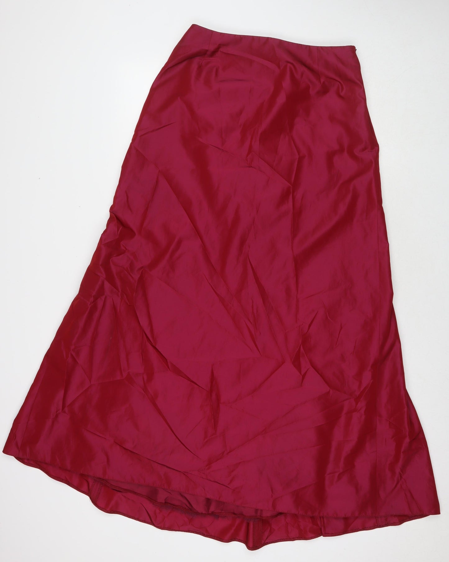 Kaliko Womens Red Acetate Maxi Skirt Size 12 Zip