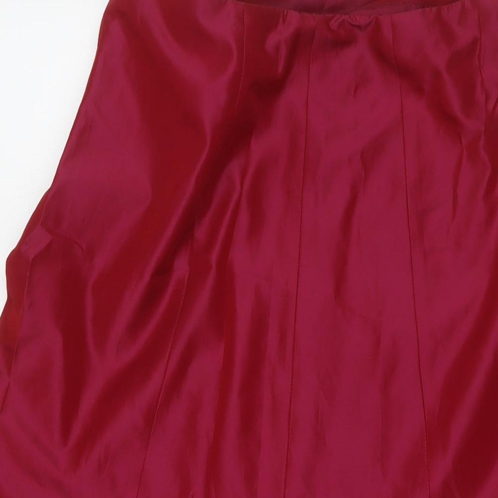 Kaliko Womens Red Acetate Maxi Skirt Size 12 Zip