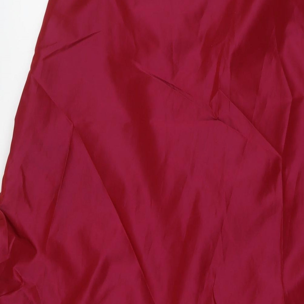 Kaliko Womens Red Acetate Maxi Skirt Size 12 Zip