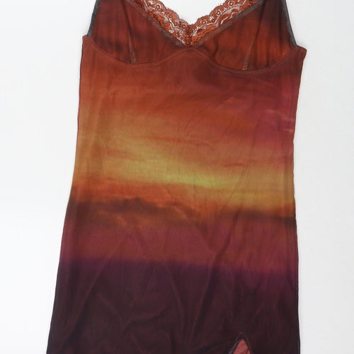 Motel Womens Brown Colourblock Polyester Mini Size L V-Neck Pullover