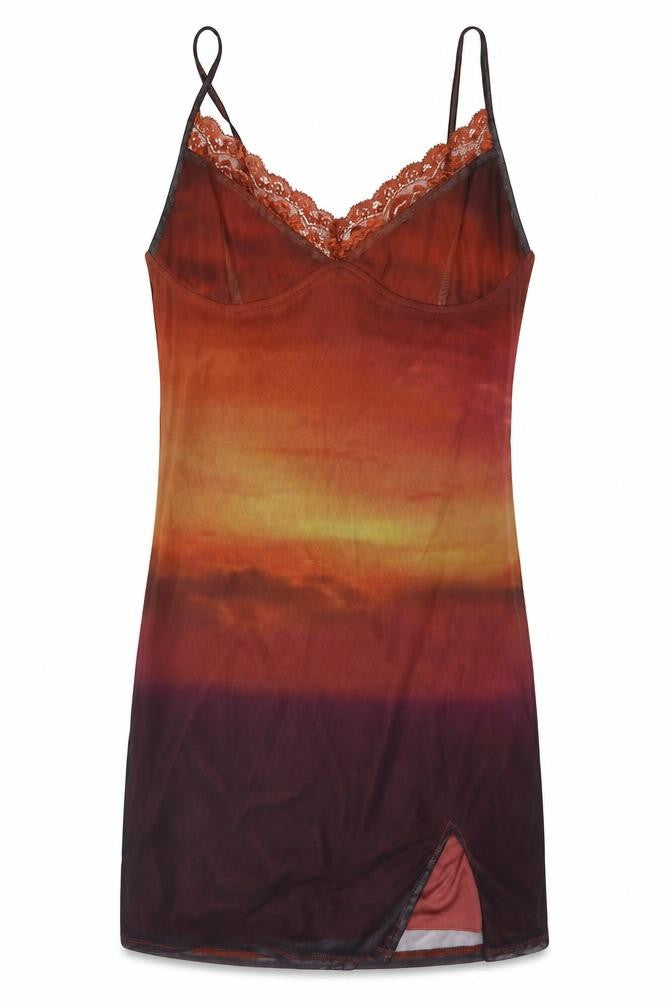 Motel Rocks Womens Brown Colourblock Polyester Mini Size L V-Neck Pullover