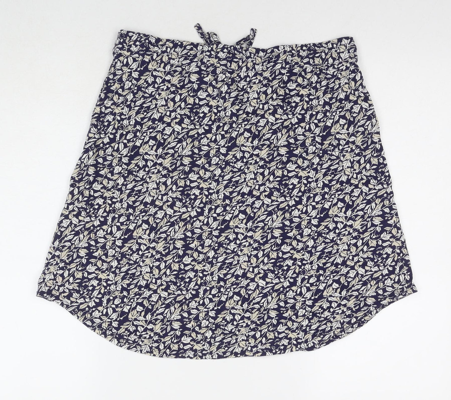 Hush Womens Blue Floral Viscose A-Line Skirt Size 12 Drawstring