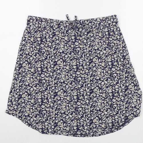 Hush Womens Blue Floral Viscose A-Line Skirt Size 12 Drawstring