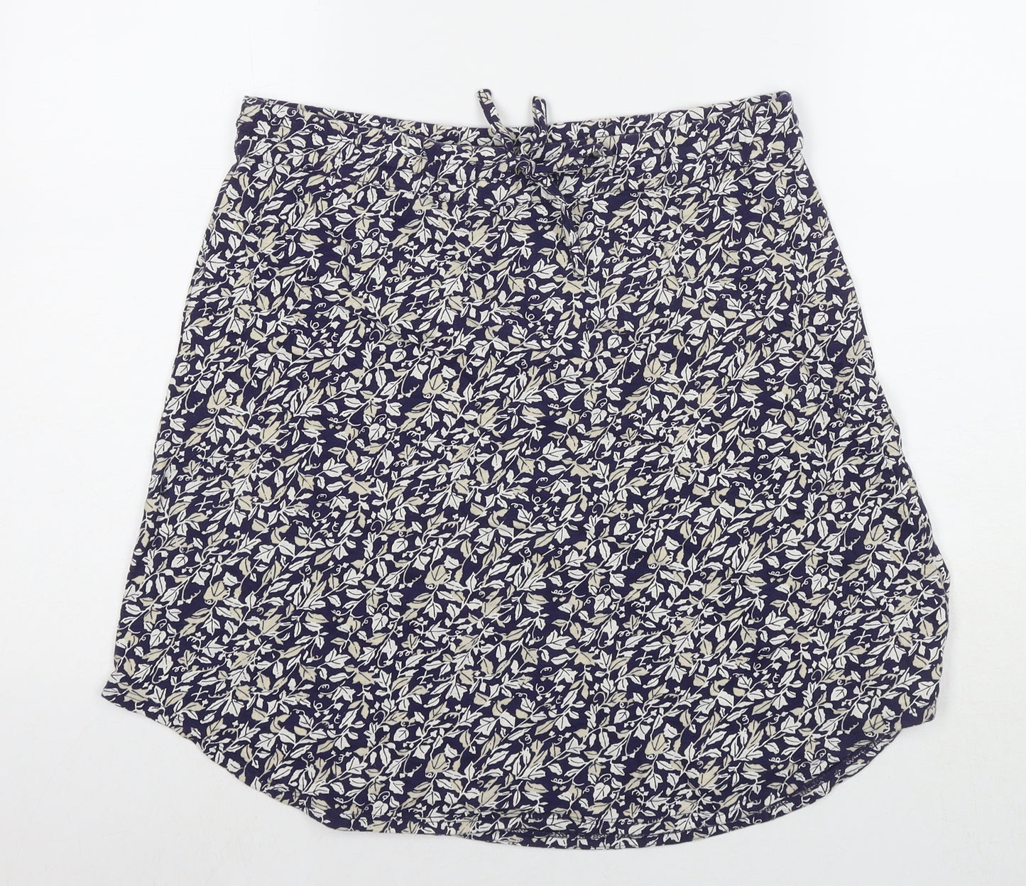 Hush Womens Blue Floral Viscose A-Line Skirt Size 12 Drawstring