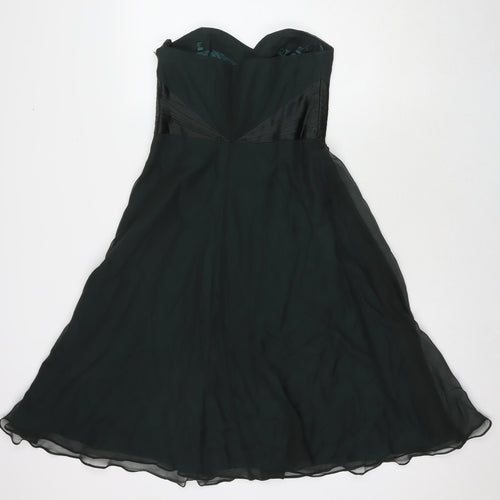 Coast Womens Green Polyester Fit & Flare Size 8 Sweetheart Zip - Strapless