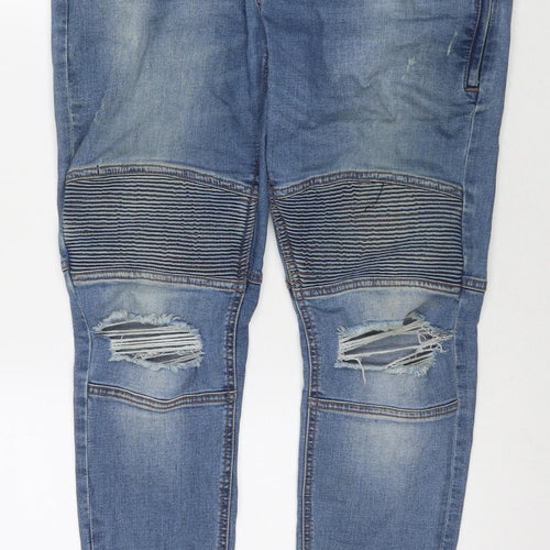 Condemned Nation Mens Blue Cotton Skinny Jeans Size 36 in L29 in Regular Zip