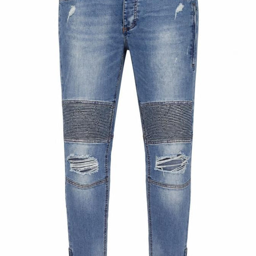 Condemned Nation Mens Blue Cotton Skinny Jeans Size 36 in L29 in Regular Zip