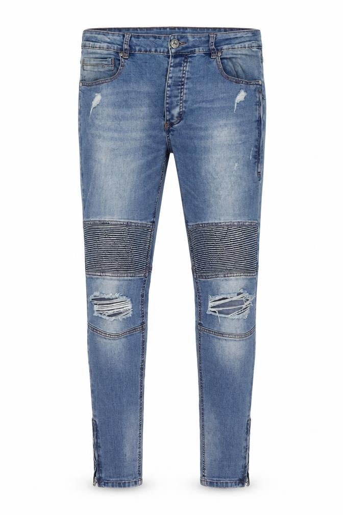 Condemned Nation Mens Blue Cotton Skinny Jeans Size 36 in L29 in Regular Zip