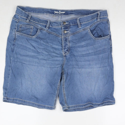 John Baner Womens Blue Cotton Bermuda Shorts Size 26 L10 in Regular Zip